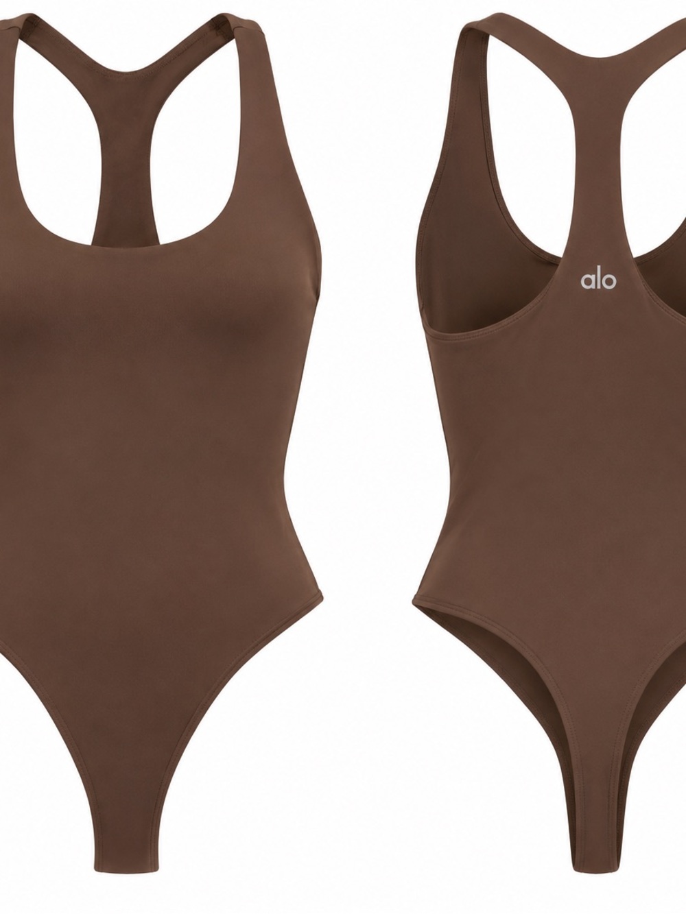 ALO Yoga Brown Racerback One-Piece Swimsuit